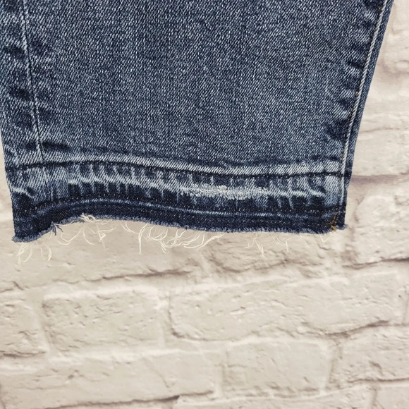 GAP Denim Distressed High Rise Straight Jeans Sz 29R - Picture 2 of 15